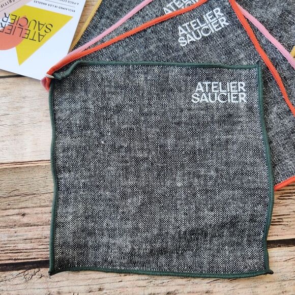 Atelier Saucier Cocktail Napkin Set Rainbow Chambray - Picture 4 of 9